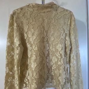 Gold lace evening top